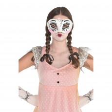 White Creepy Doll Mask Adult Size