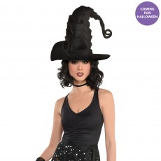 Black Crinkle Witch Hat Adult Size