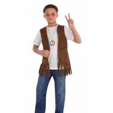 Hippie Long Vest Boy's Costume Child Size