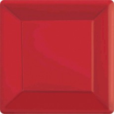 Apple Red FSC Square Lunch Plates 17cm 20 pk