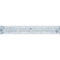 25th Anniversary Happy Wedding Annniversary Holographic Banner 2.7m