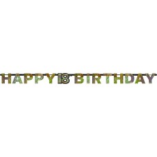 18th Birthday Sparkling Celebration Prismatic Letter Banner 2.13m x 17cm