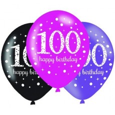 100th Birthday Latex Balloons