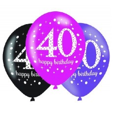 40th Birthday Latex Balloons