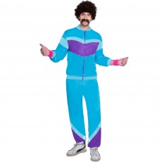 Totally 80's Blue, purple  Men's Costume