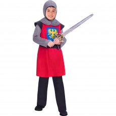 Medieval Knight Red Boy's Costume 6-8 Years