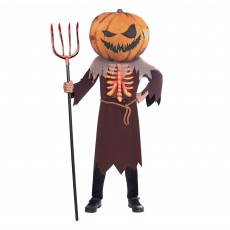 Scary Pumpkin Big Head Unisex Kid's Costume 6-8 Years