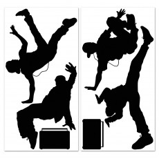 Totally 80's Break Dancers Insta-Theme Wall Decorations 6 pk