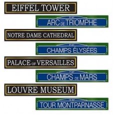 Party in Paris French Street Signs Cutouts 10cm x 61cm 4 pk