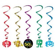 Totally 80's Whirl Hanging Decorations 5 pk
