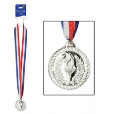 Sports Silver Medal & Ribbon Award