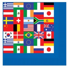 International Party Supplies - Beverage Napkins Flags