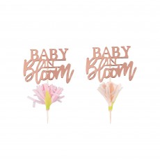 Baby in Bloom Party Supplies - Cake Toppers Cupcake