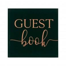 Wedding Party Supplies - Keepsake Book Green Velvet Bronze Guest Book