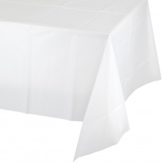 White Plastic Table Cover 137cm x 274cm