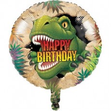 Dinosaur Happy Birthday Dino Blast Round Foil Balloon 45cm