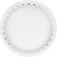 Silver Sparkle & Shine Round Lunch Plates 18cm 8 pk