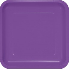 Amethyst Purple Square Dinner Plates 23cm 18 pk