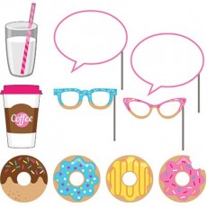 Donut Time Photo Booth Photo Props 25cm 10 pk