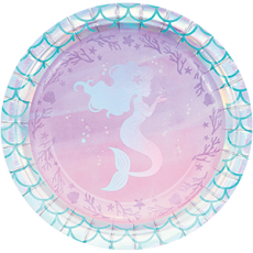 Mermaid Shine Iridescent Round Lunch Plates 18cm 8 pk
