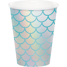Mermaid Shine Iridescent Paper Cups 266ml 8 pk
