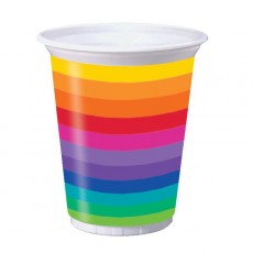 Rainbow Plastic Cups 473ml Pack of 8