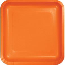 Sunkissed Orange Square Dinner Plates 23cm 18 pk