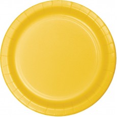 School Bus Yellow Round Dinner Plates 23cm 24 pk