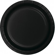 Black Velvet Round Dinner Plates 23cm 24 pk