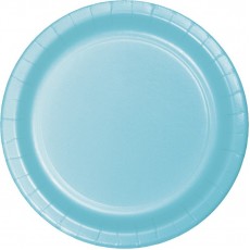 Pastel Blue Round Dinner Plates 23cm 24 pk