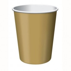 Glittering Gold Paper Cups 266ml 24 pk