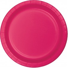 Hot Magenta Round Lunch Plates 18cm 24 pk