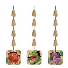 Dinosaur Dino Blast String Cutouts Hanging Decorations 91cm 3 pk