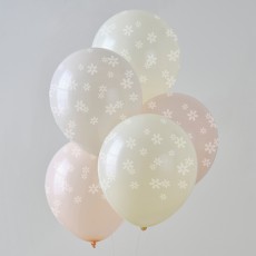 Ditsy Daisy Latex Balloons 5 pk