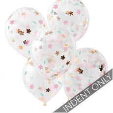 Ditsy Floral Confetti Filled Latex Balloons 30cm 5 pk