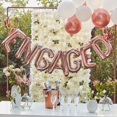 Engagement Rose Gold ENGAGED Bunting Banners 15 pk