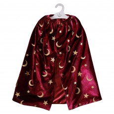 Burgundy Magician Fancy Dress Velvet Cape 70cm