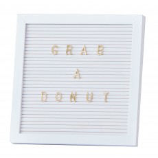 Wedding White Peg Board with Gold Letters 25cm x 25cm x 2cm