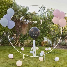 Hello Baby Pink & Blue Boy or Girl What will Baby be? Gender Reveal Bundle Latex Balloons 25 pk