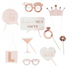 Rose Gold Hens Night Photo Props Pack of 10