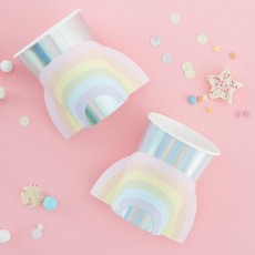 Pastel Party Rainbow Paper Cups 266ml 8 pk