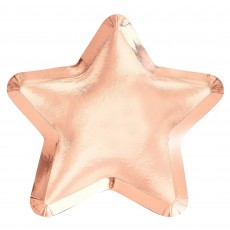 Rose Gold Twinkle Twinkle Star Shaped Dinner Plates 23cm Pack of 8