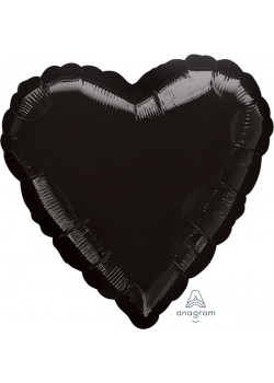 Heart Black Standard HX Shaped Balloon 45cm Heart Black Standard HX Shaped Balloon 45cm