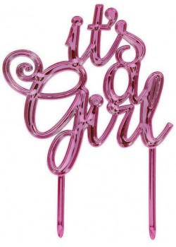 Baby Shower It's a Girl! Girl Cake Topper 13.3cm x 10cm