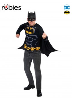 Batman Costume Top Cape & Adult Mask Batman Costume Top Cape & Adult Mask