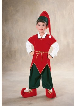 Elf Christmas Velvet Child Costume