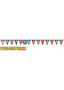Super Hero Girls Party Decorations - Pennant Banner Jumbo Add-An-Age