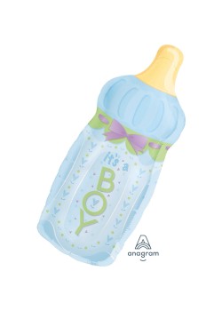 Baby Shower - General SuperShape XL Baby Bottle It's a Boy Shaped Balloon 33cm x 79cm