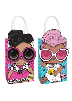 LOL Surprise Together 4EVA Create Your Own Paper Kraft Favour Bags 21cm x 13cm x 8cm 8 pk