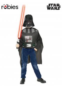 Darth Vader Costume Top Mask & Lightsaber Child Set Star Wars